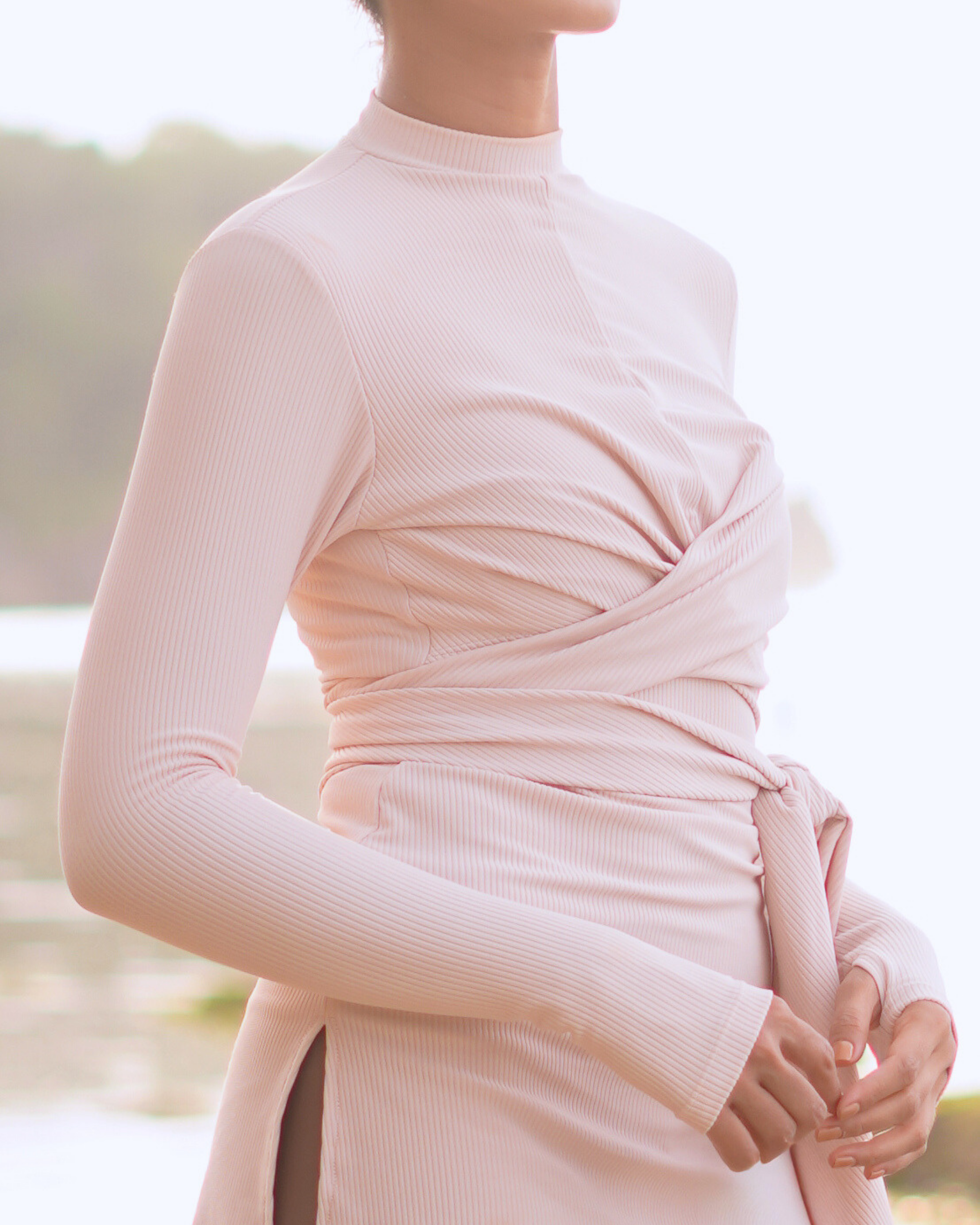 Wrap Swimdress in Ribbed Kauai